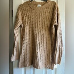 Super Soft Tan Cable Knit Sweater